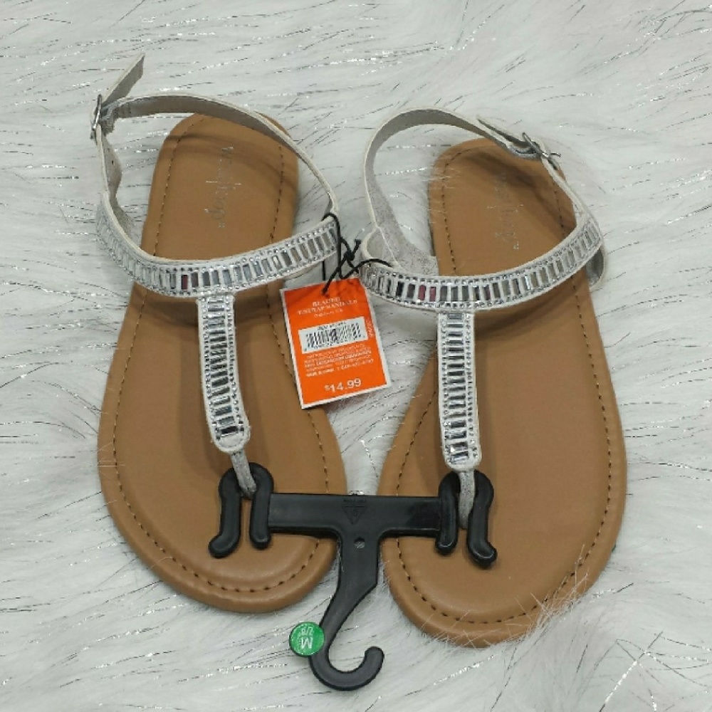 New Beaded Sandals color platnuam SZ 7/8